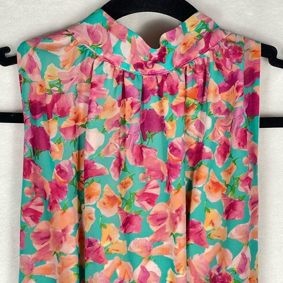 Gorgeous Floral Print Halter Top Dress. French romance, flowy, colorful poet - Picture 2 of 8